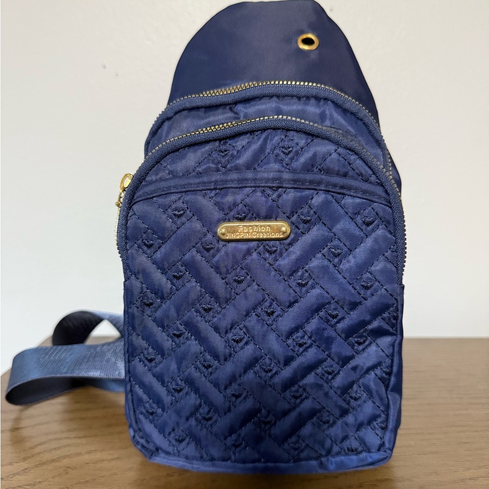 NWOT Navy Quilted Backpack